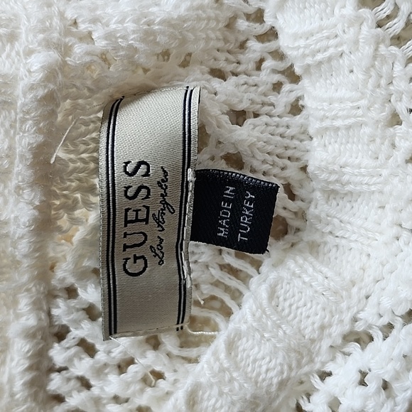 Guess Open Knit Cream Sweater Size M - Picture 2 of 12